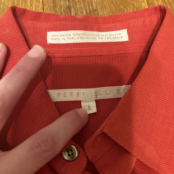 Perry Ellis Red Orange Short Sleeve Button Up - S - Picture 4 of 6